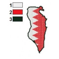 Bahrain Map Embroidery Design